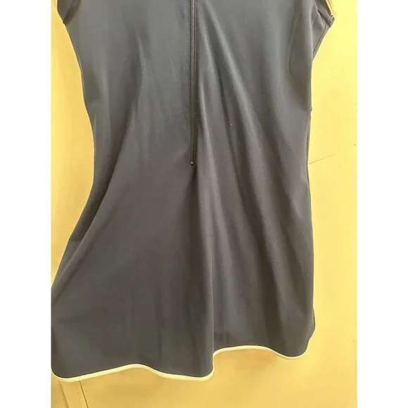 Abercrombie & Fitch Navy Blue Zip Neck Collared Tennis Dress Medium Athleisure - Picture 6 of 6